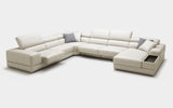Geranium 6pc Modern Motion Leather Sectional with Storage
