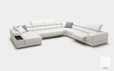 Geranium 6pc Modern Motion Leather Sectional with Storage