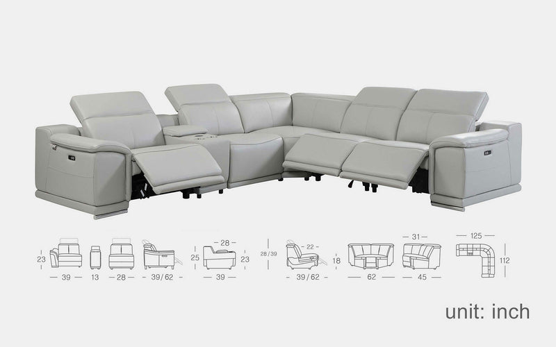 Morning Glory Modern Motion Reclining Sectional Sofa