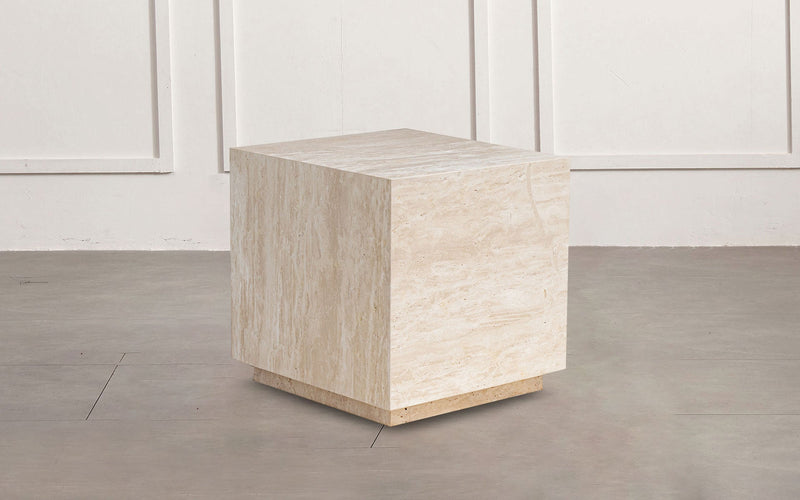 Illyria Travertine Square Side Table