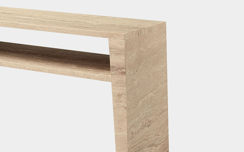 Gypsophila Travertine Large Rectangle Side Table