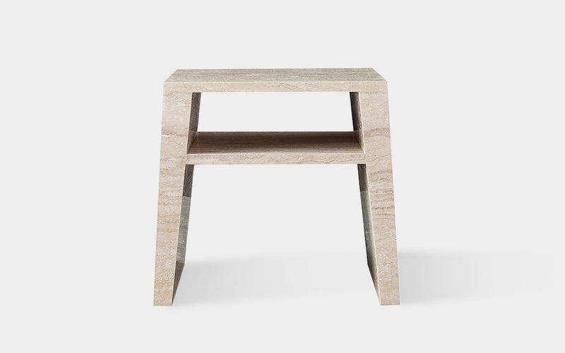 Zinnia Travertine Square Side Table