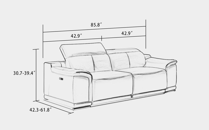 Genoa 2pcs Modern Motion Reclining Sectional Sofa