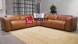 Rosabella 5pc Modern Leather Reclining Sectional