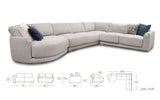 Garofani Modern Motion Sectional Sofa with Chaise