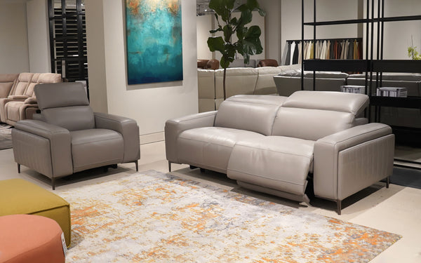 Power Recliner | Italian Leather | Lavandula Modern Motion Reclining Sofa Set | Mofit Home Furniture