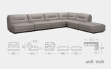 Skeiron 6pc Modern Motion Sectional Sofa