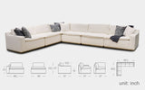 Mimosa Modern Motion Sectional Sofa